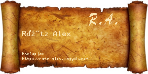 Rátz Alex névjegykártya