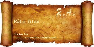 Rátz Alex névjegykártya