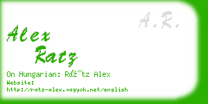 alex ratz business card